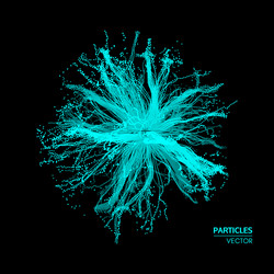 array with dynamic particles 3d abstract vector image