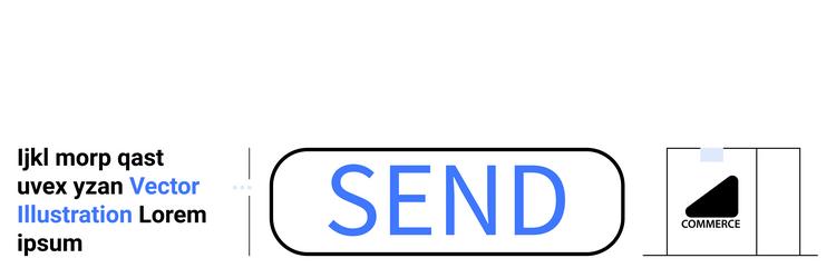 digital send button with minimalist commerce icon vector image
