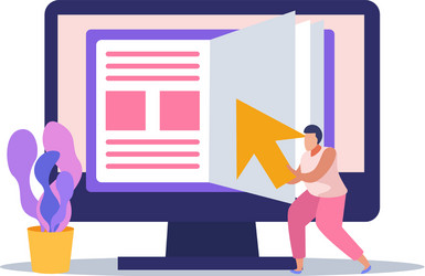 e-learning computer composition vector image