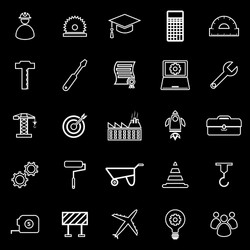 Engineering icons on black background Royalty Free Vector