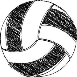 Hand-Drawn Volleyball Sketch Vector Image