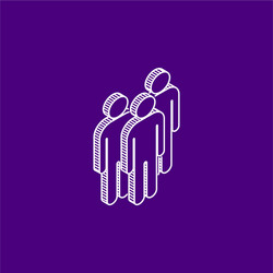 isometric icon of people group vector