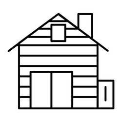 log cabin thin line icon lining cottage vector