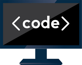 Programming code on a monitor screen vector