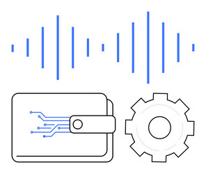 secure digital wallet with circuit design vector image