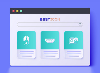 set ram random access memory computer mouse vector image