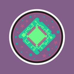computer processor chip vector image