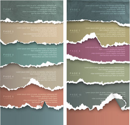 design elements colorful torn paper with place vector image