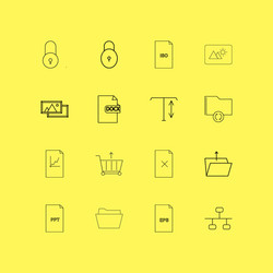 files and folders linear icon set simple outline vector image