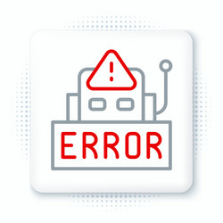 line error in operation program robot vector image