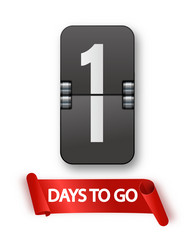 1 days to go icon set countdown of remaining vector image
