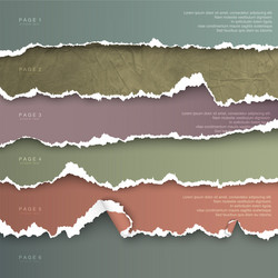 design elements colorful torn paper with place vector image