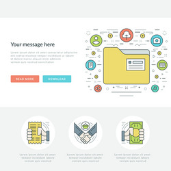 Flat line business concept web site header vector