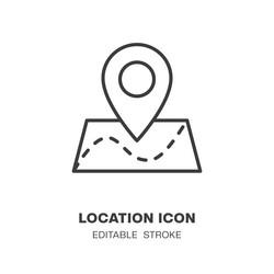 map location icon navigation line art design vector image