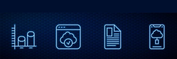 set line file document data analysis cloud vector image