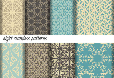 set of seamless patterns can be used for textile vector image