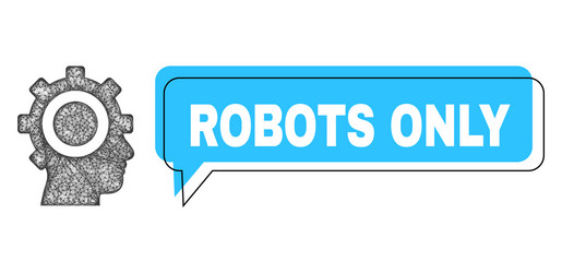 shifted robots only conversation frame and net vector image