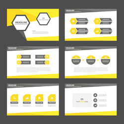 Yellow black presentation templates infographic vector