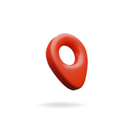 3d render red pin position on the map 2 vector image