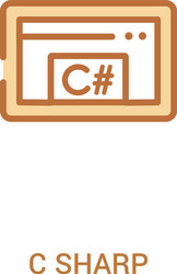 c sharp concept 2 colored icon simple line vector image