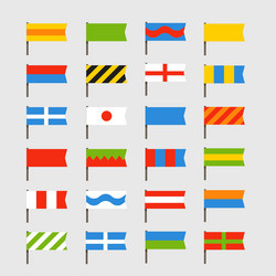 different color flags set vector