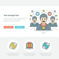 Flat line business concept web site header vector