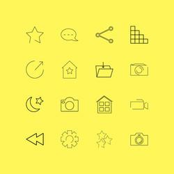 interface linear icon set simple outline icons vector image