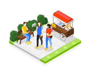 introvert and extrovert isometric composition vector image