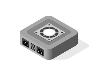 Isometric Computer Server System vector image