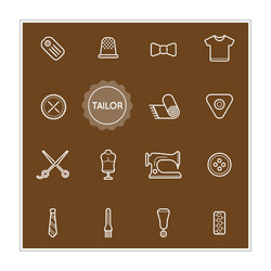 set of tailor elements can be used as logo or icon vector