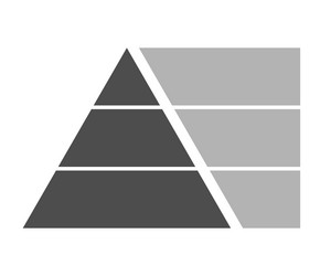 triangle pyramid chart graph icon series vector image