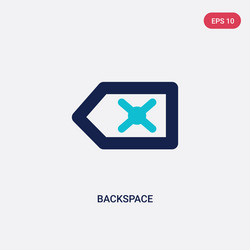 two color backspace icon from arrows 2 concept vector