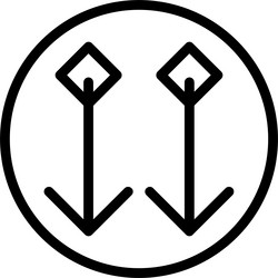 arrow block down linear style icon design vector image