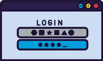 computer window with password isolated icon vector image