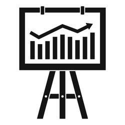 flipchart with marketing data icon simple style vector image