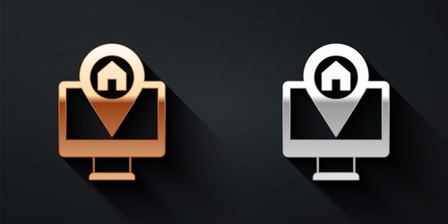 gold and silver computer monitor folded map vector image