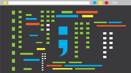 programming code on a browser window vector image