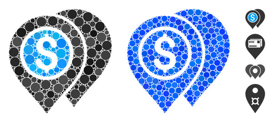 bank map pointers composition icon round dots vector image