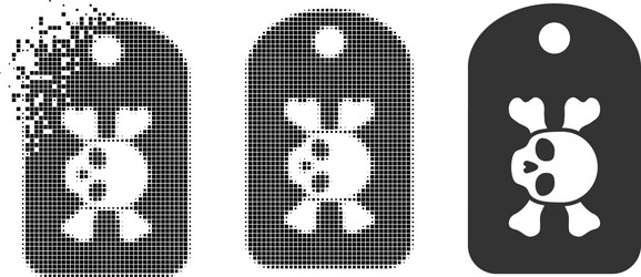 Broken dotted halftone morgue mark icon vector