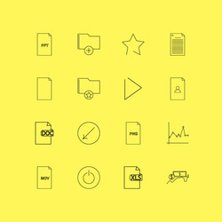 files and folders linear icon set simple outline vector image