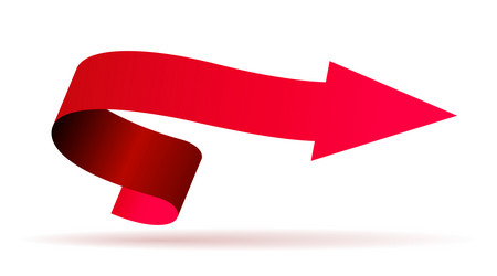 Red Curved Arrow Pointer vector image
