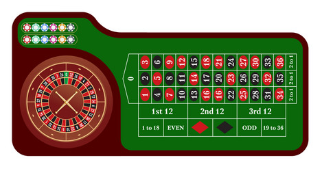 European roulette table layout Royalty Free Vector Image