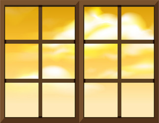 Window frame template with outside view vector