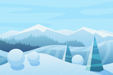 Winter Mountain Landscape Vector Image