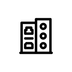 input output port icon computer component vector image