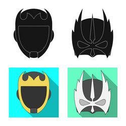 isolated object of hero and mask icon collection vector image