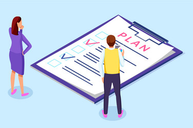 plan list clipboard with checklist and check vector image