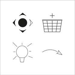 web simple linear icon setsimple outline icons vector image