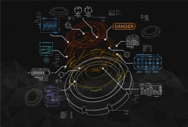 background with futuristic user interface vector image