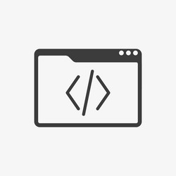 coding icon in browser window on white background vector image